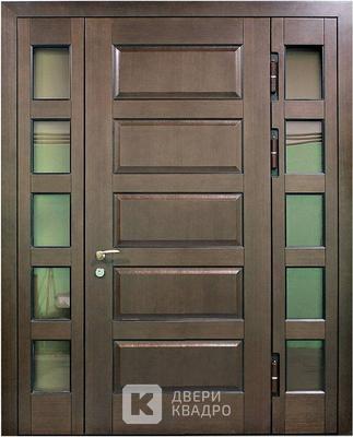 Металлическая дверь со стеклом в коттедж СТМ-009