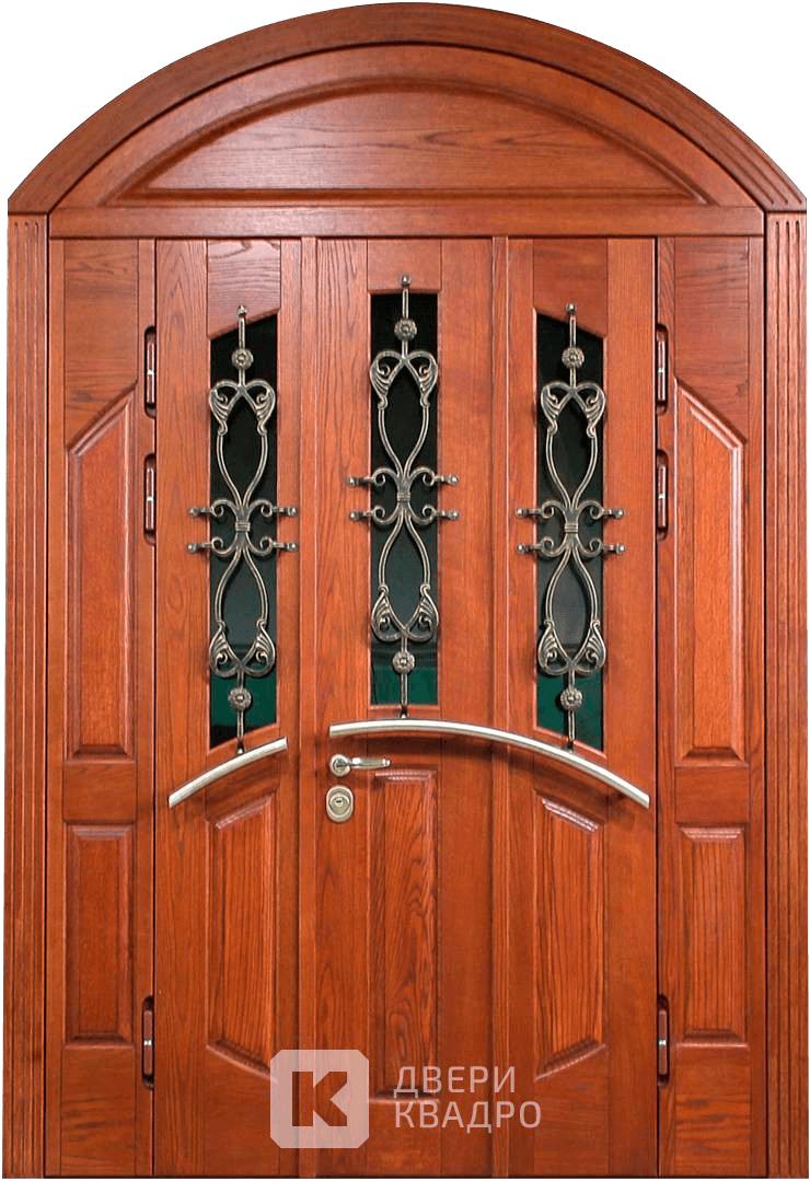 Дверь двухстворчатая металлическая с декоративная панелью ДВ-011